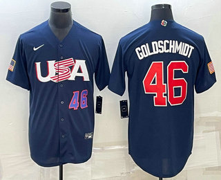 Mens USA Baseball #46 Paul Goldschmidt Number 2023 Navy World Baseball Classic Stitched Jersey,We sell and wholesale Mens USA Baseball #46 Paul Goldschmidt Number 2023 Navy World Baseball Classic Stitched Jersey on line form chian!